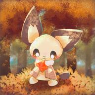 amount:solo atmosphere:autumn atmosphere:forest atmosphere:sunlight body-type:semi-anthro hall-of-fame:bronze hall-of-fame:silver species:pichu style:playful sweater // 1280x1280 // 467KB