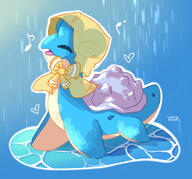 amount:solo atmosphere:rain body-type:feral raincoat species:lapras style:chibi style:grainy-lines wearing-bow // 1075x1000 // 220KB