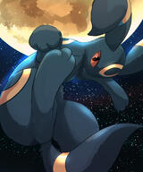 amount:solo atmosphere:space atmosphere:stary body-type:feral series:eeveelutions series:pokemon species:umbreon style:glow style:kawaii style:painted // 2000x2400 // 2.5MB