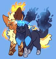amount:pair body-type:feral oc series:eeveelutions series:pokemon species:flareon species:glaceon style:no-anti-aliasing // 935x981 // 137KB