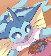 amount:solo atmosphere:home body-type:feral drooling food laying-on-belly oran-berry pet-food pokemon-berries series:eeveelutions series:pokemon species:vaporeon // 1000x1100 // 134KB