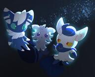 amount:multiple body-type:semi-anthro series:pokemon species:espurr species:meowstic style:dim style:glow style:lineless // 2500x2030 // 282KB