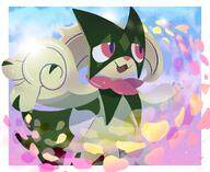 amount:solo atmosphere:petals body-type:anthro species:meowscarada style:kemono style:lineless style:white-border // 1200x982 // 141KB