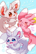 amount:multiple body-type:semi-anthro species:minccino species:shiny-pokemon style:abstract-background style:kawaii style:playful // 1000x1500 // 846KB