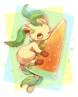 amount:solo badge body-type:feral popsicle series:eeveelutions series:pokemon species:leafeon style:abstract-background style:kawaii style:outline watermelon // 1468x1816 // 190KB