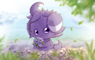 amount:solo atmosphere:flowers body-type:semi-anthro series:pokemon species:espurr style:girly // 1106x696 // 580KB