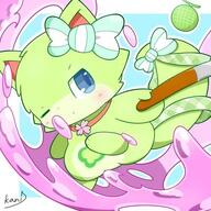 amount:solo body-type:feral body-type:semi-anthro body-type:slightly-chubby hall-of-fame:bronze hall-of-fame:silver melon style:girly style:kawaii style:outline style:playful style:very-girly style:very-playful style:white-border wearing-bow wink // 400x400 // 40KB