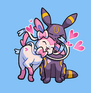 affection amount:pair annoyed blushing body-type:feral series:eeveelutions series:pokemon species:sylveon species:umbreon style:playful style:simple-colors // 1955x2000 // 649KB