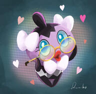 amount:solo body-type:feral body-type:semi-anthro glasses nerdy species:gothita style:abstract-background style:lineless // 2000x1955 // 639KB