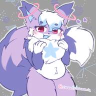 amount:solo body-type:anthro body-type:slightly-chubby happy species:cat species:fox style:kemono style:outline // 1002x1000 // 119KB