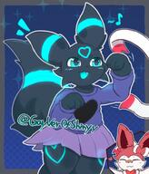 amount:solo body-type:anthro casual-outfit hall-of-fame:bronze happy heart-shape series:eeveelutions series:pokemon skirt species:umbreon style:abstract-background style:kawaii style:kemono style:outline // 1854x2172 // 376KB