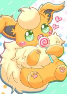 amount:solo body-type:feral eating lollipop series:eeveelutions series:pokemon species:flareon style:abstract-background style:outline style:playful // 1075x1518 // 163KB