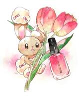 amount:solo body-type:semi-anthro flower perfume species:buneary style:watercolor // 600x723 // 64KB
