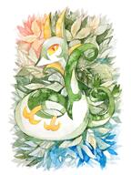 amount:solo body-type:long plants species:serperior style:watercolor // 1108x1478 // 276KB