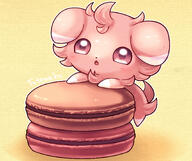 amount:solo body-type:semi-anthro food macarons series:pokemon species:espurr style:outline sweets // 1428x1200 // 1.6MB