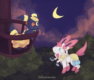 amount:pair atmosphere:night body-type:feral dress outfit series:eeveelutions series:pokemon species:sylveon species:umbreon style:lineless style:painted // 4096x3486 // 635KB