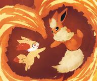 amount:pair body-type:feral fire heart-shape series:eeveelutions series:pokemon species:fennekin species:flareon style:lineless // 4096x3438 // 873KB