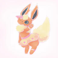amount:solo body-type:anthro body-type:semi-anthro bracelet detailed-print hall-of-fame:bronze series:eeveelutions series:pokemon skirt species:flareon species:sylveon style:girly style:kemono style:painted style:playful style:very-girly style:very-playful wearing-bow // 4000x4000 // 502KB