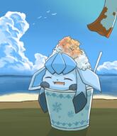 amount:solo atmosphere:beach body-type:feral cramped cup series:eeveelutions series:pokemon species:glaceon style:playful style:simple-colors // 1200x1400 // 623KB