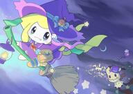 amount:multiple atmosphere:night atmosphere:town body-type:feral body-type:semi-anthro broomstick hall-of-fame:bronze hall-of-fame:silver hat outfit species:drifloon species:jirachi species:mimikyu style:painted witch // 2047x1447 // 256KB