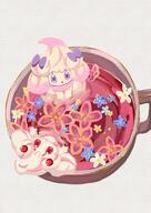 amount:pair body-type:semi-anthro creature-in-food flower species:alcremie species:food-creature style:painted tea // 2480x3506 // 1.1MB