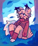 amount:solo atmosphere:hills atmosphere:windy body-type:anthro casual-outfit necklace species:dog style:colored-lighting style:kemono style:playful sweater // 1553x1870 // 645KB
