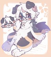 amount:solo body-type:semi-anthro glasses nerdy species:dog style:grainy-lines style:kawaii style:pastel-colors style:playful // 697x772 // 622KB