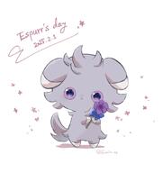 amount:solo body-type:semi-anthro flower series:pokemon species:espurr style:kawaii // 1357x1442 // 77KB