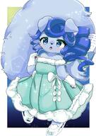 amount:solo atmosphere:regal big-tail body-type:semi-anthro book dress long-hair nerdy princess species:dog style:abstract-background style:girly style:kawaii style:kemono style:playful style:sparkly // 1600x2262 // 343KB