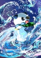 amount:solo atmosphere:beach atmosphere:powerful body-type:semi-anthro hall-of-fame:bronze scarf series:pokemon species:oshawott species:otter style:outline sword // 1600x2262 // 651KB
