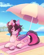 amount:solo atmosphere:beach body-type:feral hair hall-of-fame:bronze oc smug species:pony style:playful sunglasses visual-teasing // 2800x3500 // 618KB