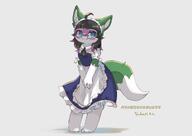amount:solo arms-between-legs body-type:anthro glasses hall-of-fame:bronze maid nerdy outfit species:fox style:kemono // 2048x1451 // 132KB