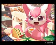 amount:solo atmosphere:cafe body-type:semi-anthro book hall-of-fame:bronze sandwich species:fox style:kemono style:painted style:very-detailed // 3741x3008 // 933KB