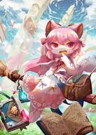amount:solo atmosphere:fantasy atmosphere:powerful atmosphere:ruins Bag body-type:semi-anthro book broomstick dress hall-of-fame:bronze long-hair nerdy species:fox style:kawaii style:kemono style:painted style:very-detailed // 1464x2048 // 387KB