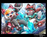 amount:pair atmosphere:undersea body-type:semi-anthro gems hall-of-fame:bronze pickaxe species:fox style:kemono style:painted style:very-detailed // 3741x3008 // 995KB
