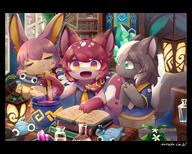 alchemy amount:multiple body-type:anthro body-type:semi-anthro book hall-of-fame:bronze hall-of-fame:silver nerdy outfit species:bunny species:fox species:skunk style:kawaii style:kemono style:very-detailed // 3741x3008 // 988KB