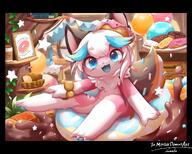 amount:solo atmosphere:cafe atmosphere:home body-type:anthro body-type:semi-anthro food hall-of-fame:bronze species:cat species:food-creature species:fox style:kemono style:painted style:very-detailed sweets // 3741x3008 // 1.0MB