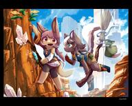 amount:pair atmosphere:mountains body-type:semi-anthro gems hall-of-fame:bronze outfit species:bunny species:skunk style:kemono style:painted style:very-detailed // 3741x3008 // 972KB