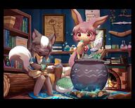 alchemy amount:pair atmosphere:fantasy atmosphere:home atmosphere:studious body-type:semi-anthro book cauldron hall-of-fame:bronze nerdy species:alcremie species:food-creature species:fox species:skunk style:kemono style:painted style:very-detailed // 3741x3008 // 974KB