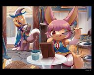 amount:multiple atmosphere:town body-type:semi-anthro hall-of-fame:bronze paintbrush species:bunny species:skunk species:unknown style:kemono style:painted style:very-detailed // 3741x3008 // 865KB