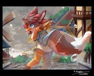 amount:solo atmosphere:rain atmosphere:town body-type:semi-anthro hall-of-fame:bronze species:fox style:kemono style:painted style:very-detailed // 3741x3008 // 814KB