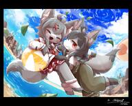 amount:pair atmosphere:beach body-type:semi-anthro dress hall-of-fame:bronze species:fox style:kemono style:painted style:very-detailed // 3741x3008 // 929KB