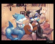 amount:pair atmosphere:bedroom atmosphere:home body-type:semi-anthro guitar hall-of-fame:bronze instrument species:shark style:kemono style:painted style:very-detailed tagme // 3741x3008 // 800KB