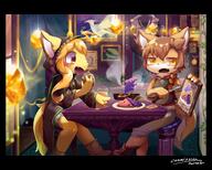 amount:pair atmosphere:home atmosphere:regal atmosphere:restaurant body-type:semi-anthro curry drink food hall-of-fame:bronze outfit species:fox style:kemono style:painted style:very-detailed // 3741x3008 // 959KB