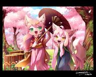 amount:pair atmosphere:forest atmosphere:petals atmosphere:sakura body-type:semi-anthro dress feminine flower hall-of-fame:bronze long-hair series:eeveelutions series:pokemon species:umbreon style:girly style:kawaii style:kemono style:painted style:very-detailed wearing-flower // 3741x3008 // 1.2MB