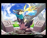 amount:solo atmosphere:anime atmosphere:fantasy atmosphere:ruins body-type:feral body-type:semi-anthro fantasy-creatures fire species:unknown style:kawaii style:kemono style:painted style:very-detailed // 3741x3008 // 916KB