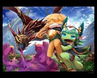 amount:multiple atmosphere:fantasy atmosphere:mountains atmosphere:powerful body-type:semi-anthro fantasy-creatures hall-of-fame:bronze scared species:dragon species:fox style:kemono style:painted style:very-detailed // 2048x1647 // 414KB