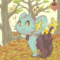 amount:multiple atmosphere:autumn body-type:feral series:pokemon species:burmy species:eevee species:mankey species:pidgey species:shinx style:no-anti-aliasing // 400x400 // 40KB