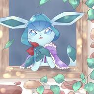 amount:solo atmosphere:regal atmosphere:sunlight body-type:feral hall-of-fame:bronze hall-of-fame:silver outfit princess series:eeveelutions series:pokemon species:glaceon style:girly style:kawaii style:painted wearing-bow // 1000x1000 // 786KB