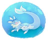 amount:solo atmosphere:field atmosphere:undersea body-type:feral excited hall-of-fame:bronze oc series:eeveelutions series:pokemon species:vaporeon style:kawaii // 800x660 // 339KB